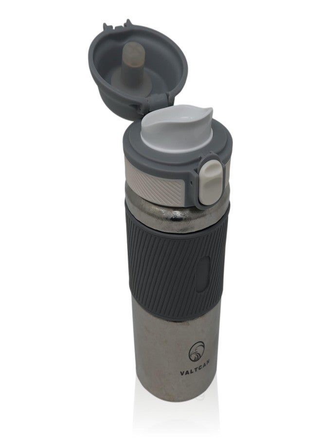 Valtcan Titanium Thermos 12oz Double Wall Water Bottle, Keeps Drinks Shakes Lattes Teas Hot and Cold, 380ml Hand Grip, Pop Lock Cap - Image 1