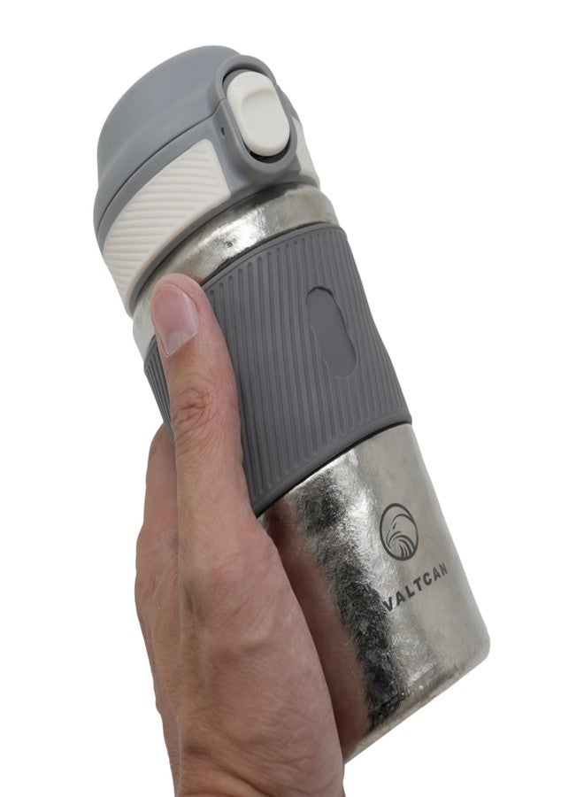 Valtcan Titanium Thermos 12oz Double Wall Water Bottle, Keeps Drinks Shakes Lattes Teas Hot and Cold, 380ml Hand Grip, Pop Lock Cap - Image 2