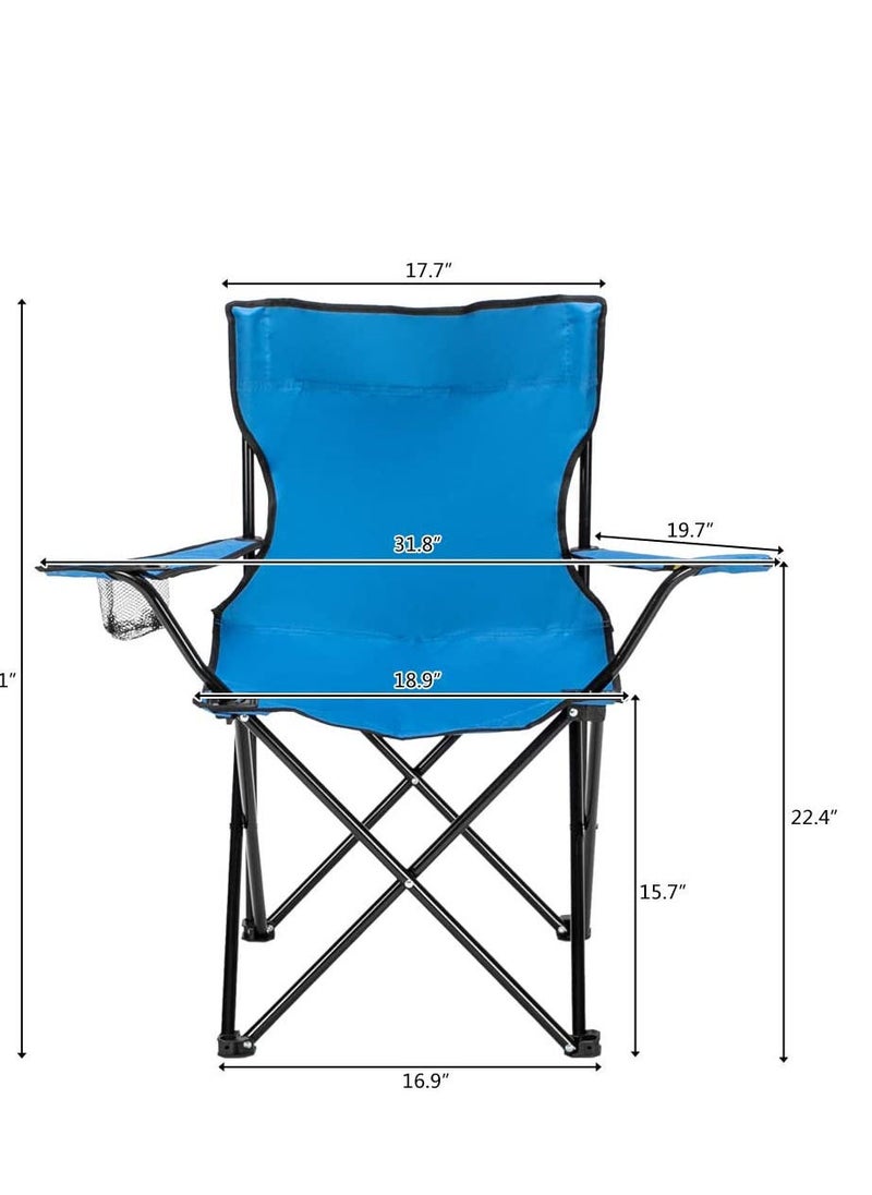GO2CAMPS Camping Chair/Picnic chair/Out Door Chair  Hand Support with Cup Holder with Carry Bag(Blue)  - Image 2