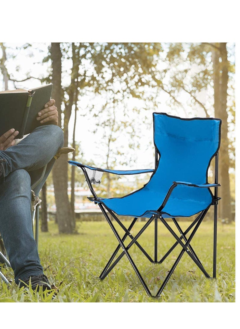 GO2CAMPS Camping Chair/Picnic chair/Out Door Chair  Hand Support with Cup Holder with Carry Bag(Blue)  - Image 5