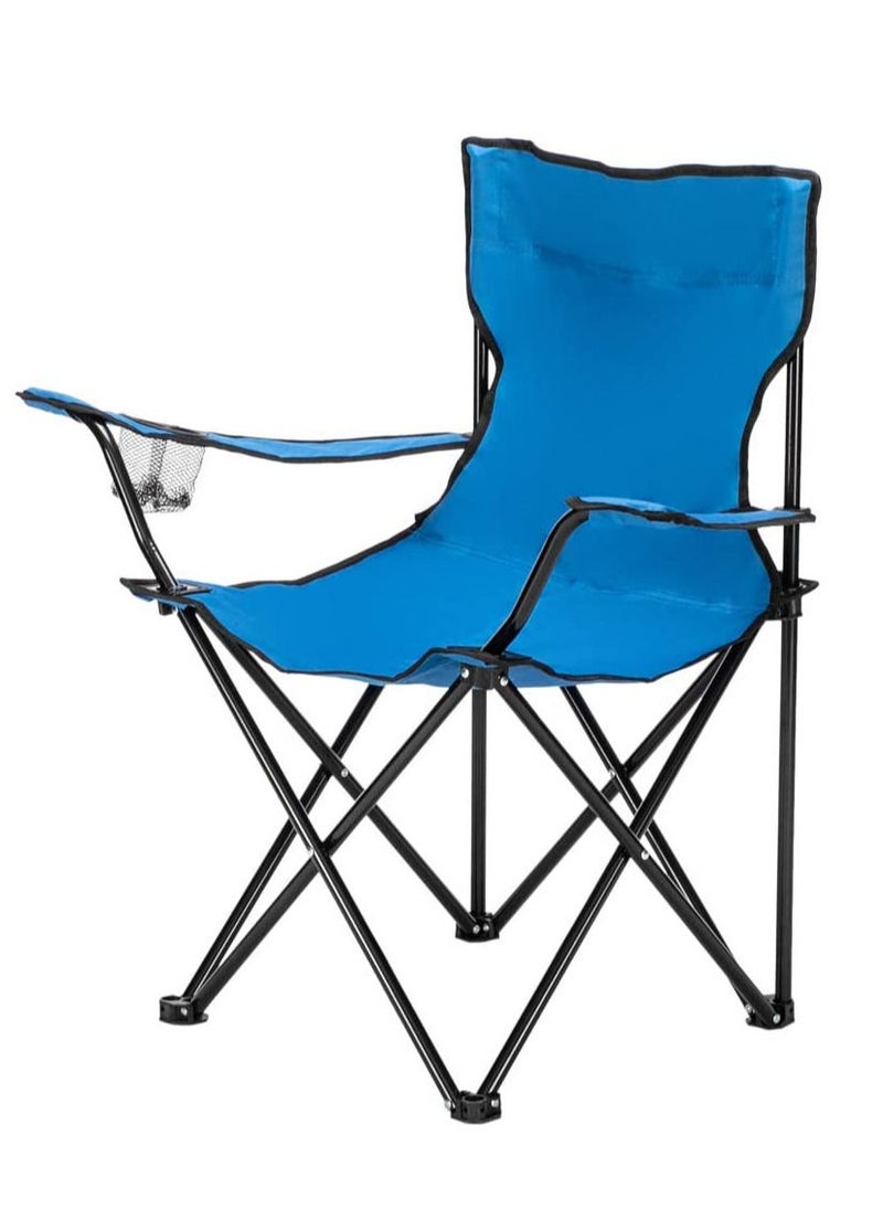 GO2CAMPS Camping Chair/Picnic chair/Out Door Chair  Hand Support with Cup Holder with Carry Bag(Blue)  - Image 1