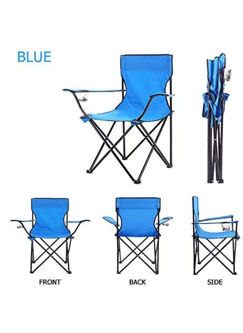 GO2CAMPS Camping Chair/Picnic chair/Out Door Chair  Hand Support with Cup Holder with Carry Bag(Blue)  - Image 3