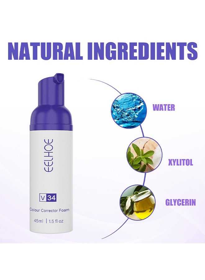 EELHOE V34 Colour Corrector Foam，Foam whitening toothpaste cleans tartar, yellow stains, stains, fresh breath, dazzling white teeth 45ml - Image 2