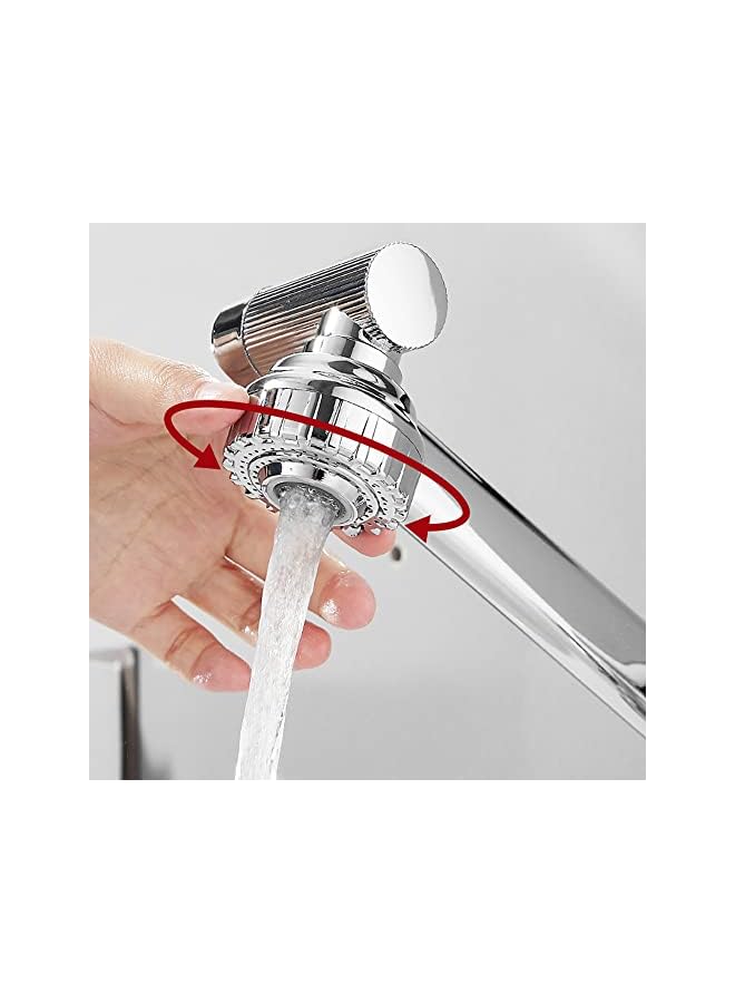 The Bros Bathroom Universal Swivel Faucet Modern Bathroom Sink Faucet Universal Swivel Retractable Matte Black Faucet for 1 Hole Sink Contains 2 Inlet Pipes - Image 5