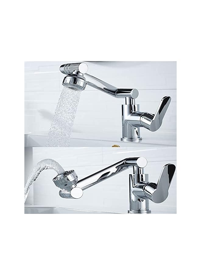 The Bros Bathroom Universal Swivel Faucet Modern Bathroom Sink Faucet Universal Swivel Retractable Matte Black Faucet for 1 Hole Sink Contains 2 Inlet Pipes - Image 3