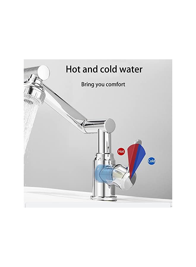 The Bros Bathroom Universal Swivel Faucet Modern Bathroom Sink Faucet Universal Swivel Retractable Matte Black Faucet for 1 Hole Sink Contains 2 Inlet Pipes - Image 2