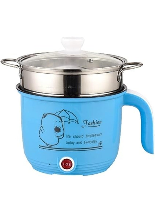 Generic Mini Electric Rice Cooker Single Layer Available Multi-function Hot Pot Electric Rice Cooker 1.8L (Color: Blue)  - Image 3