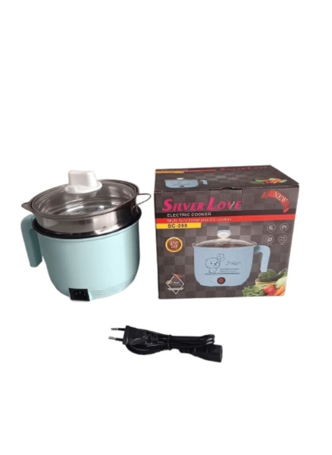 Generic Mini Electric Rice Cooker Single Layer Available Multi-function Hot Pot Electric Rice Cooker 1.8L (Color: Blue)  - Image 2