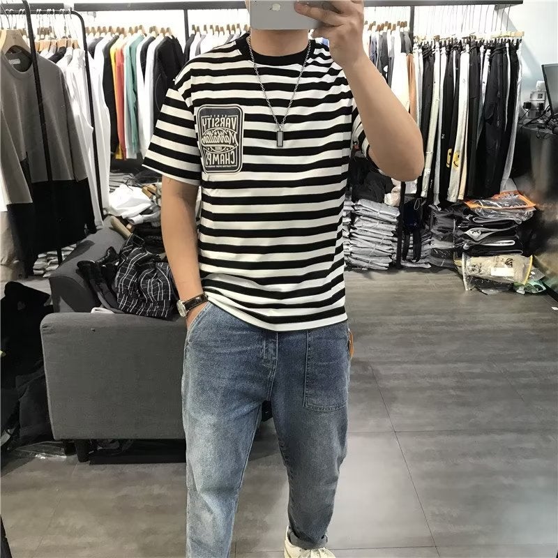 New Short-Sleeved T-Shirt Youth Fashion All-Match Trendy Fashion Brand Japanese Round Neck Ins Standard Men'S Summer - Image 4