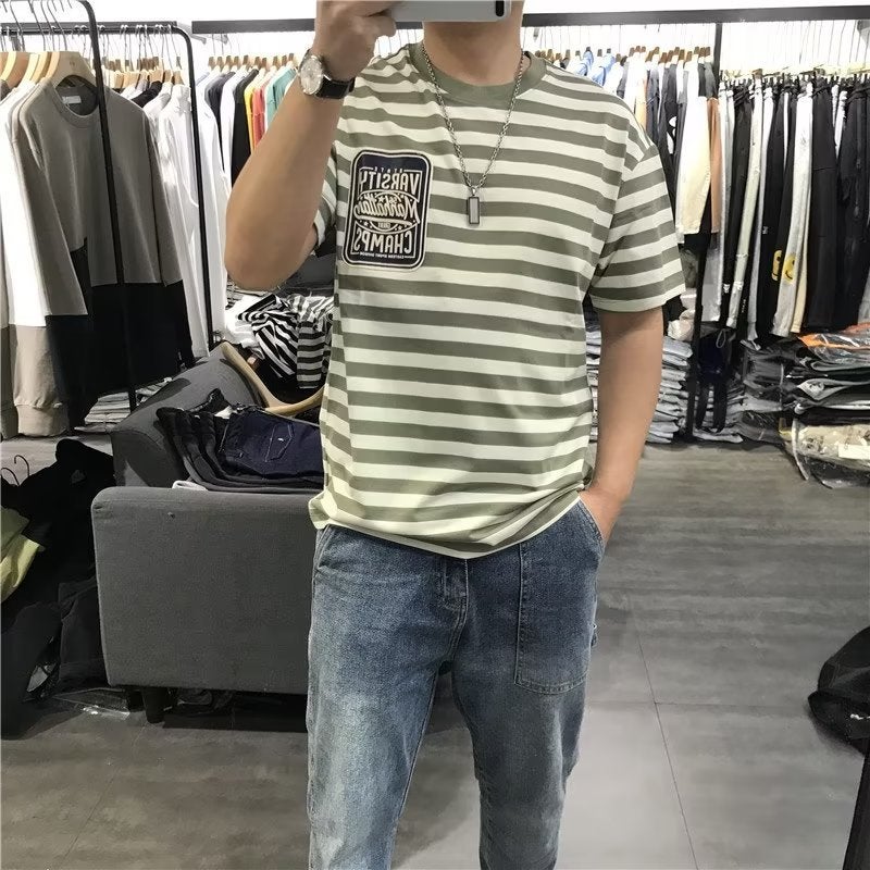 New Short-Sleeved T-Shirt Youth Fashion All-Match Trendy Fashion Brand Japanese Round Neck Ins Standard Men'S Summer - Image 5
