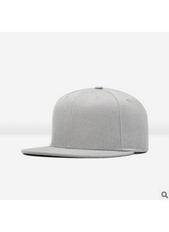 Mens Korean Style Solid Baseball Cap Adjustable Gray flat edge