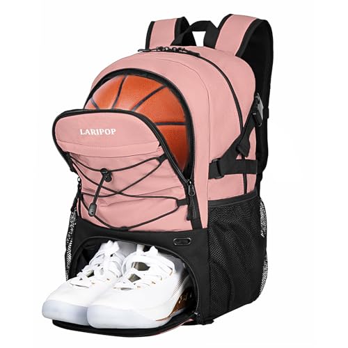 LARIPOP Basketball Backpack with Ball Compartment - Ventilated Shoe Pocket Fits US Size 15, Water Resistant 30L Sports Bag for Men Women Teen Athletes Practice Travel - Image 1
