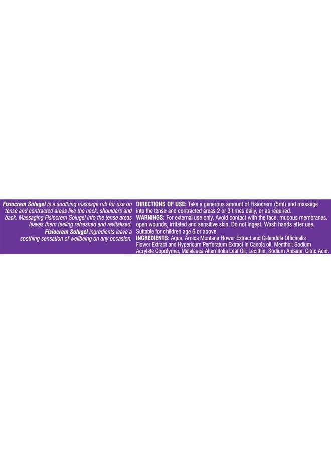 SOLUGEL FISIOCREM - Fisiocrem Solugel - Massage rub for Neck, Shoulders and Back with Arnica - 60 ml - Image 1