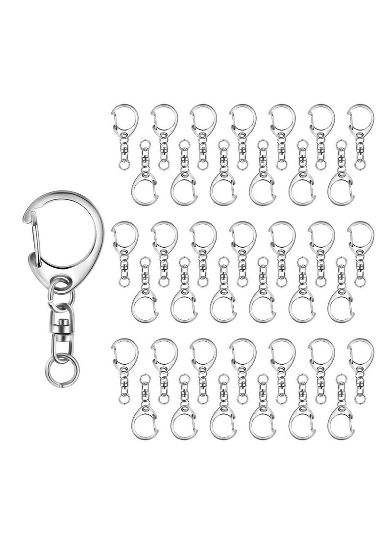 50 Pcs Key Ring with Chain Silvery Split Keychain Parts Metal Hardware 8mm Open Jump and Connector Make Your Own - Image 1