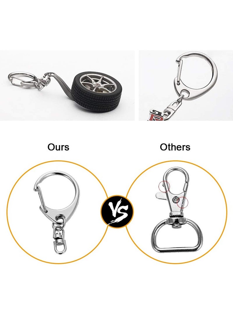 50 Pcs Key Ring with Chain Silvery Split Keychain Parts Metal Hardware 8mm Open Jump and Connector Make Your Own - Image 4