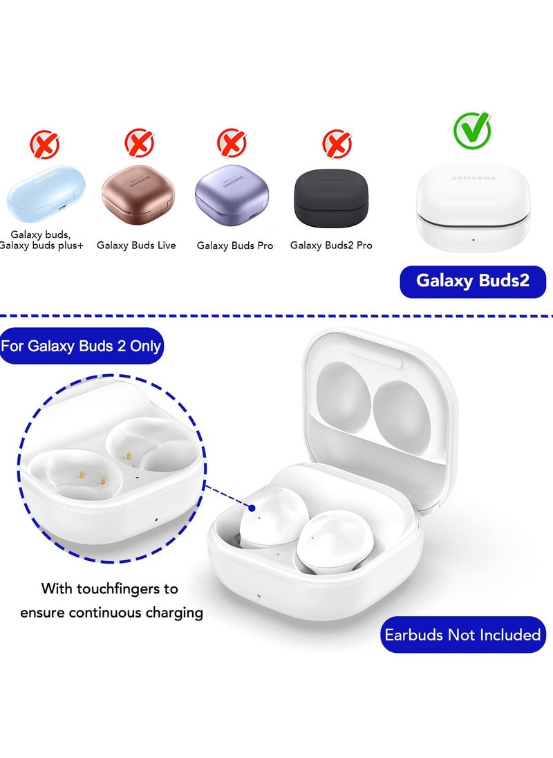 SYOSI - Charging Case for Samsung Galaxy Buds 2 (SM-R177), Replacement Charger Dock Station, Supports Bluetooth Pairing, Charging for Galaxy Buds2 Bluetooth Earbuds, White - Image 1