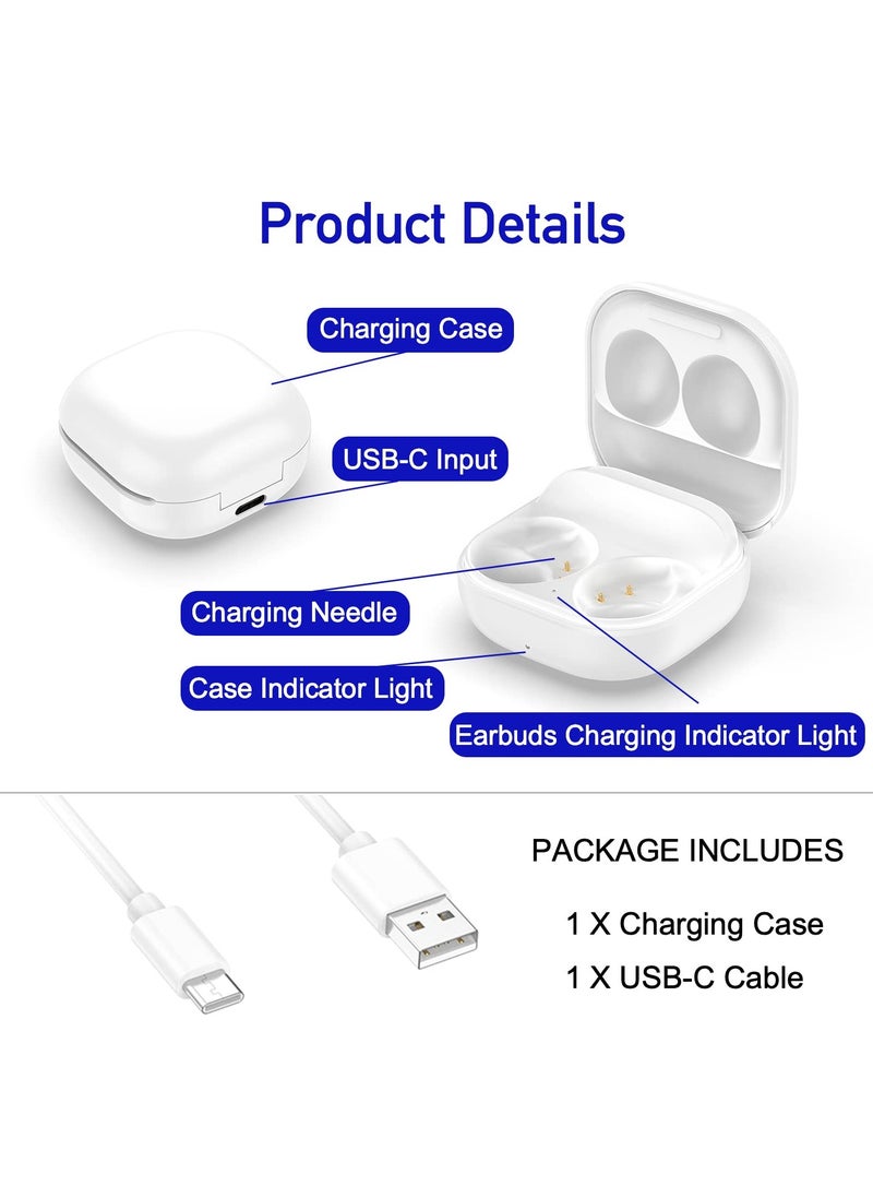 SYOSI - Charging Case for Samsung Galaxy Buds 2 (SM-R177), Replacement Charger Dock Station, Supports Bluetooth Pairing, Charging for Galaxy Buds2 Bluetooth Earbuds, White - Image 1