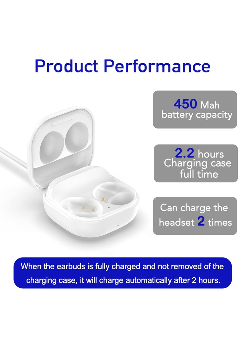 SYOSI - Charging Case for Samsung Galaxy Buds 2 (SM-R177), Replacement Charger Dock Station, Supports Bluetooth Pairing, Charging for Galaxy Buds2 Bluetooth Earbuds, White - Image 1