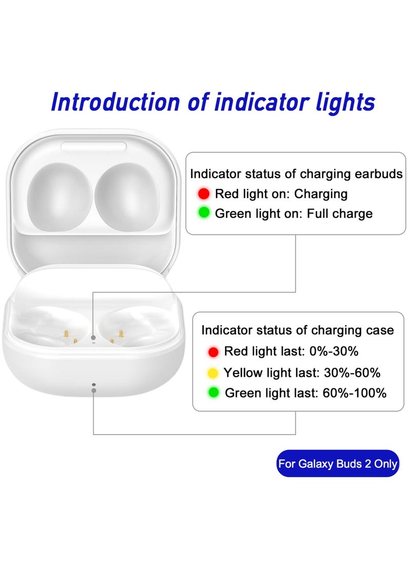 SYOSI - Charging Case for Samsung Galaxy Buds 2 (SM-R177), Replacement Charger Dock Station, Supports Bluetooth Pairing, Charging for Galaxy Buds2 Bluetooth Earbuds, White - Image 1