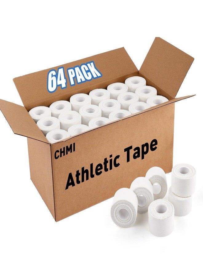 CHMI Athletic Tape, White Sports Tape (Pack of 64), 640 Yard Rolls Very Strong Easy Tear No Adhesive Residue Best Tape for Gymnastics Climbing Bat Injury Medical (1 - Image 1