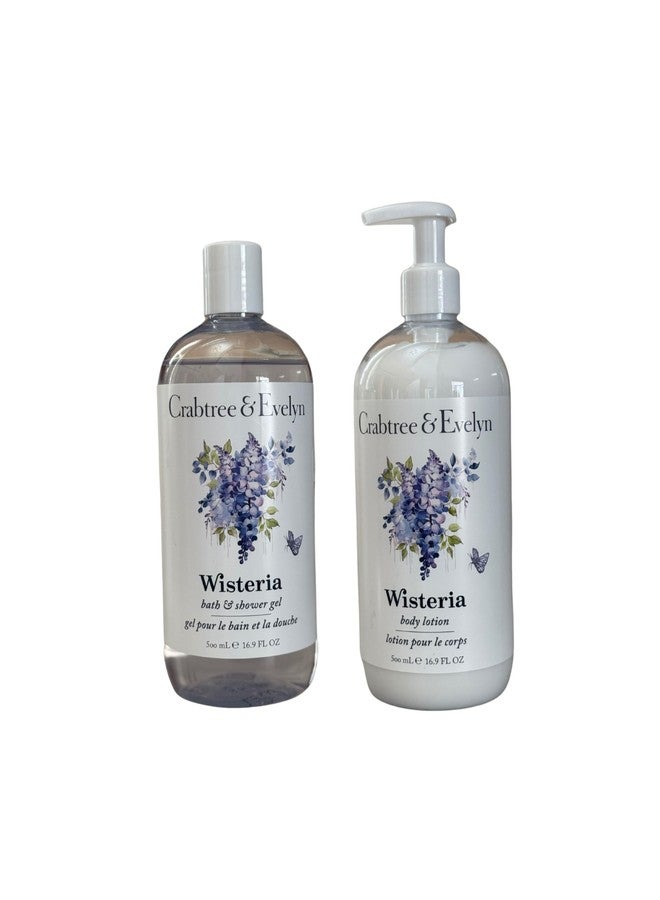 Crabtree & Evelyn Wisteria Bath Set Shower Gel and Body Lotion Duo (Duo, Wisteria) - Image 1