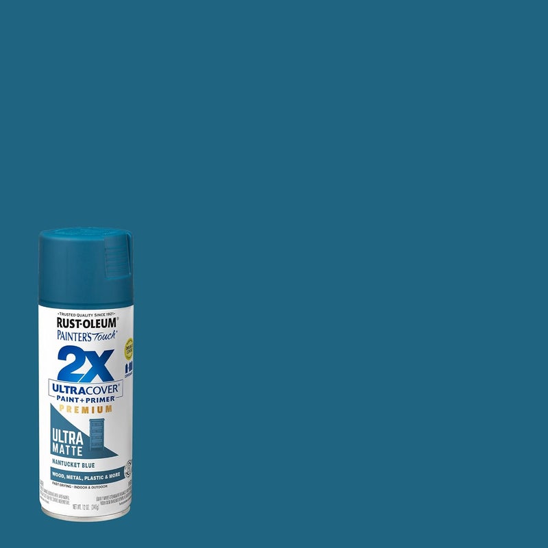 Rust-Oleum 331188 Painter's Touch 2X Cover, 12 Oz, Ultra Matte Nantucket Blue - Image 1