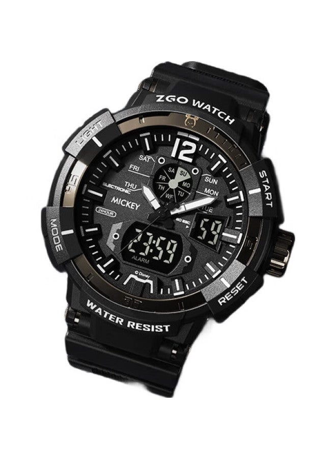 ZGO Watch For Men, Electronic Watch For Students, Middle School And High School Students, Dual Display, Waterproof, Children'S Sports Watch, Gift, 504 Black Gold - Image 2