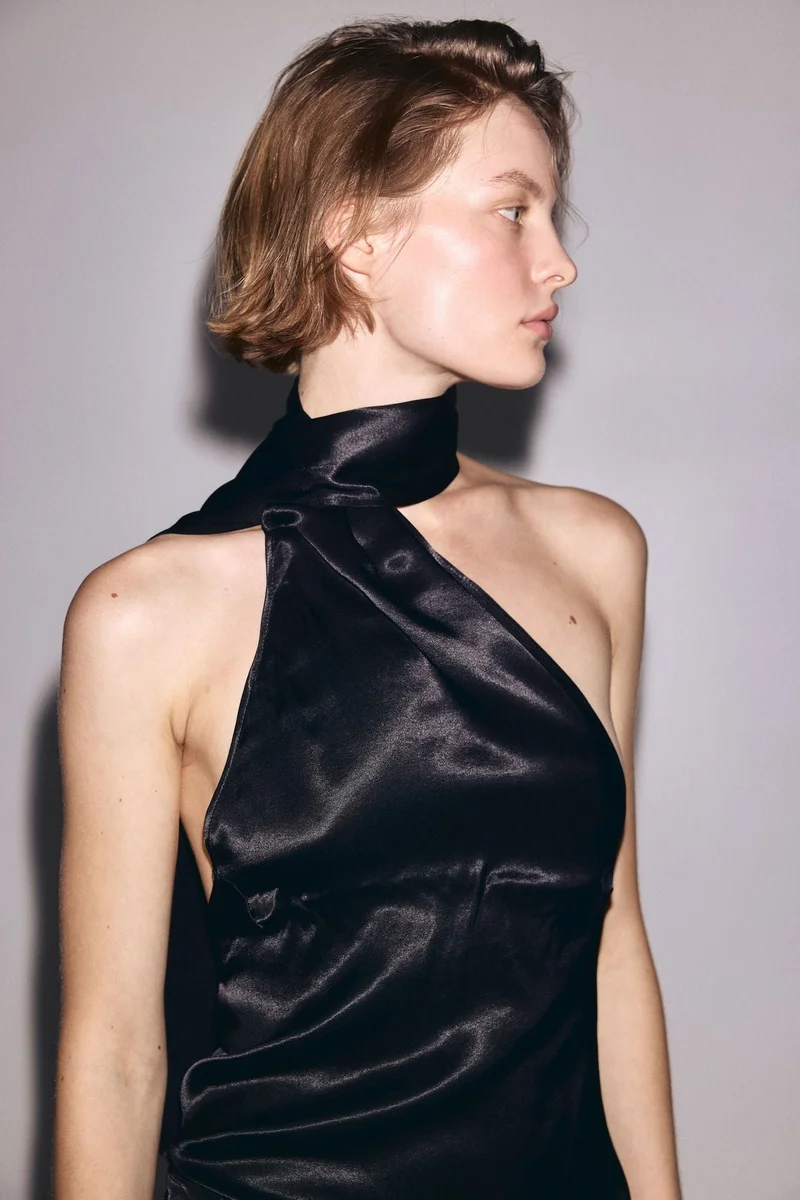 H&M Sleeveless scarf-detail dress