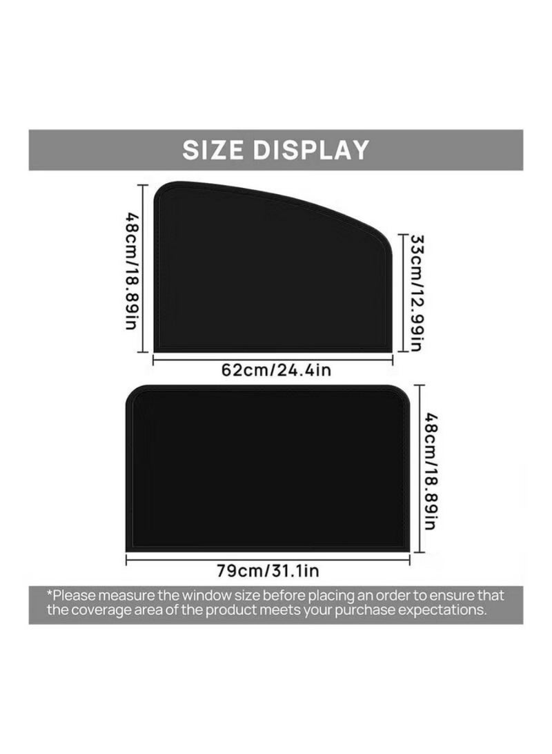 Foldable Magnetic Car Side Window Sunshade Privacy Curtain Four Pieces Anti Ultraviolet Protection Window Shades - Image 2