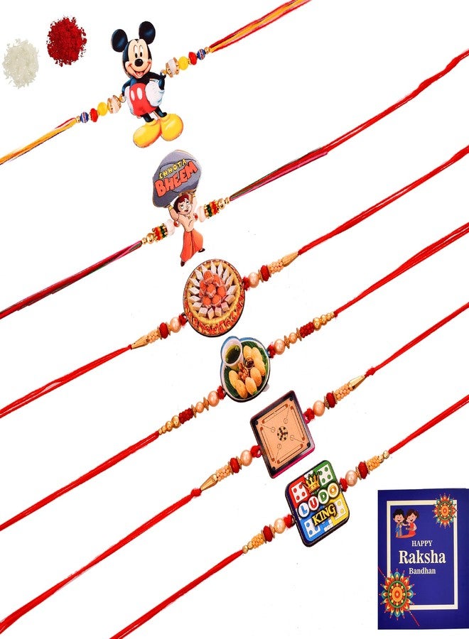 Pride Store Rakhi, Rakhi For Kids, Designer Cartoon Rakhi - Combo of Kids' Rakhi for Brother | Heartfelt Quoted Greeting Card| Rakhi for Infants | Bacche Ke Liye Rakhi | Kids Rakhi - Image 1