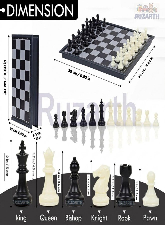 RUZARTH Magnetic Chess Set 30x30CM Folding Travel Chess Board Game for Kids & Adults, Portable Magnetic Chess with Storage Case, Educational Strategy Learning Game. - Image 2