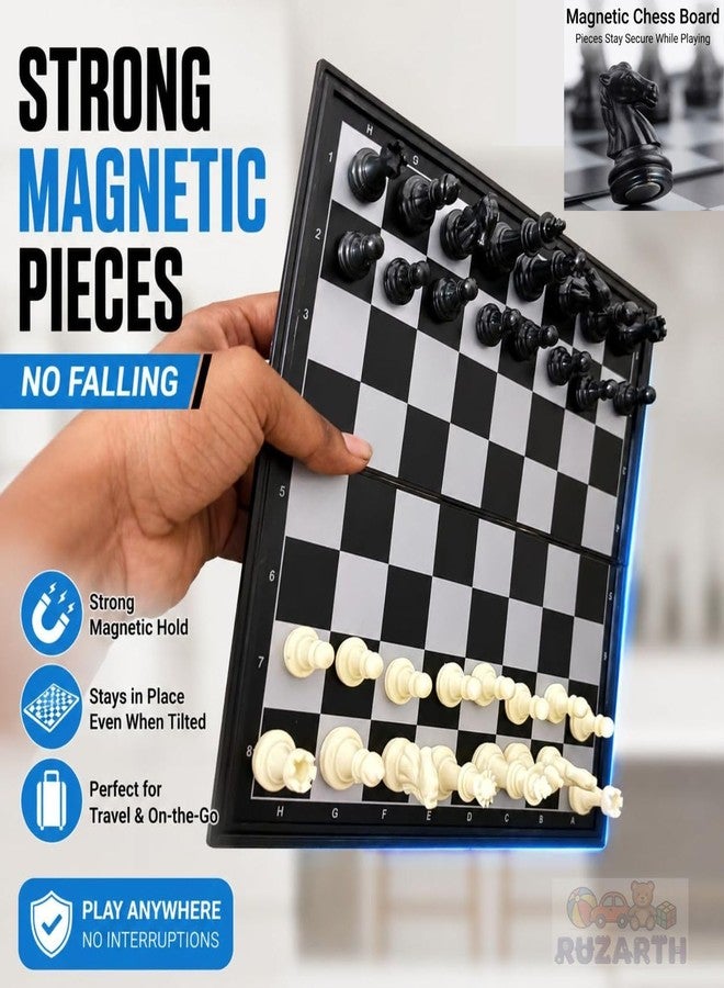 RUZARTH Magnetic Chess Set 30x30CM Folding Travel Chess Board Game for Kids & Adults, Portable Magnetic Chess with Storage Case, Educational Strategy Learning Game. - Image 4