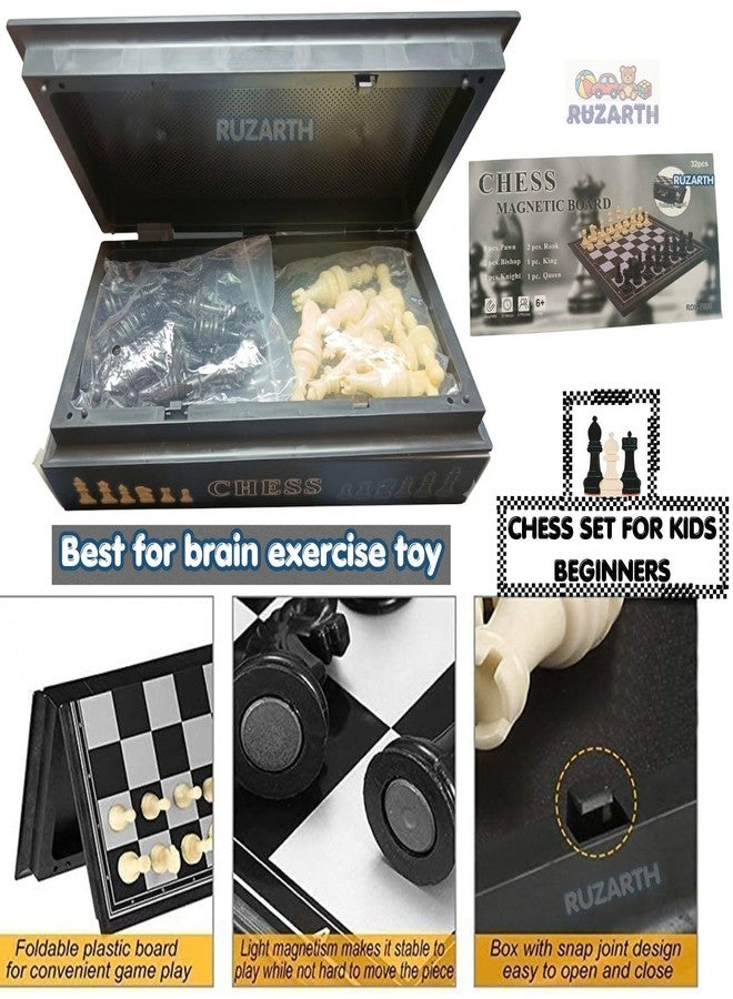 RUZARTH Magnetic Chess Set 30x30CM Folding Travel Chess Board Game for Kids & Adults, Portable Magnetic Chess with Storage Case, Educational Strategy Learning Game. - Image 3