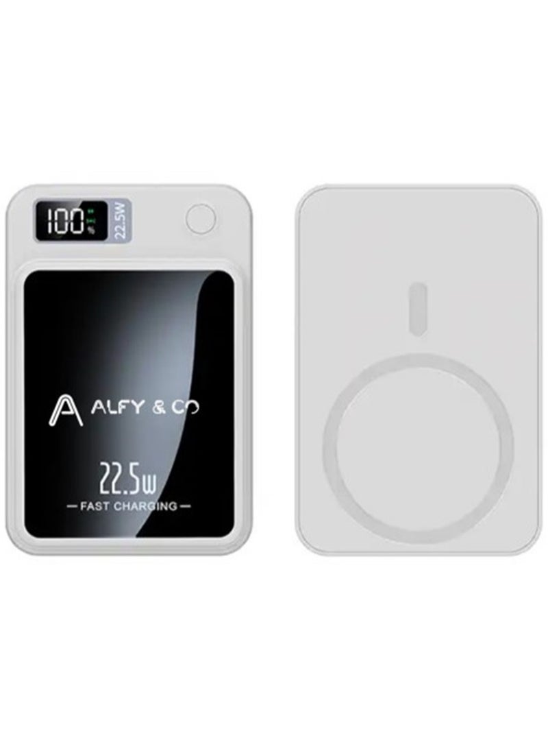 ALFY & CO 10000 mAh Magsafe Power Bank 22.5W Wireless Portable Charger with PD 20W USB-C Port, Fast Charging for MagSafe Battery Pack iPhone 15 Pro Max/iPhone 15 Plus/14/13/12 Series  - Image 1