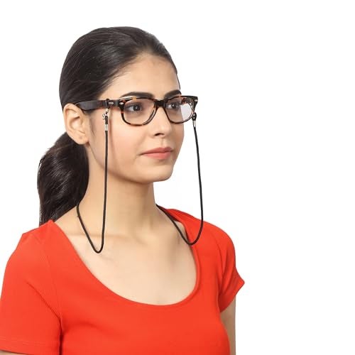 VIVID vision Unisex Adult Fabric Eyeglass Holder Strap Cord | New Chain Adjust on Sunglasses | Anti-slip Retainer Lanyard String Eyewear Frame | CH-153 | Black - Image 1