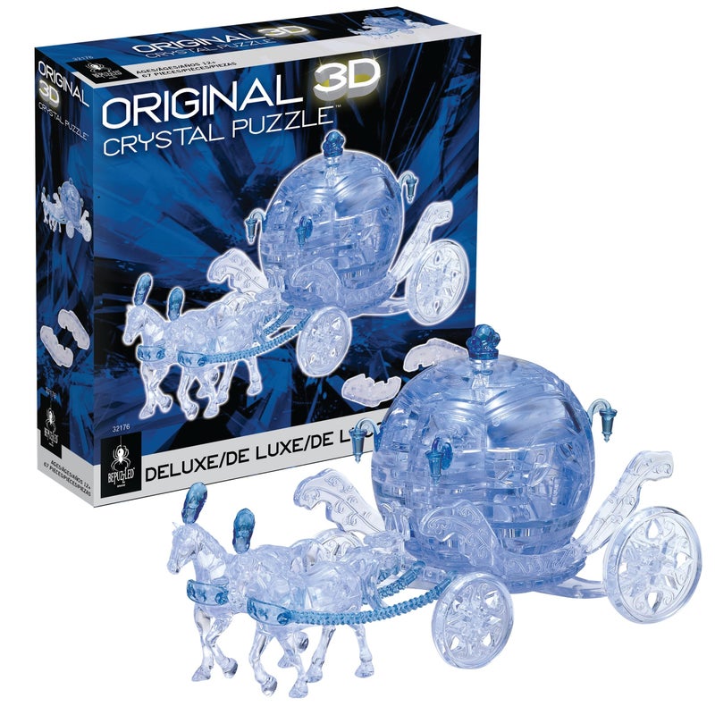 BePuzzled Blue Royal Carriage Deluxe Original 3D Crystal Puzzle Perfect for Puzzlers Ages 12 and Up Challenging to Complete and Beautiful to Display Collect Them All - Image 3