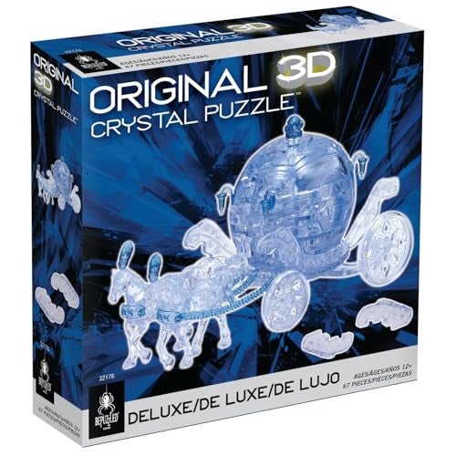 BePuzzled Blue Royal Carriage Deluxe Original 3D Crystal Puzzle Perfect for Puzzlers Ages 12 and Up Challenging to Complete and Beautiful to Display Collect Them All - Image 5