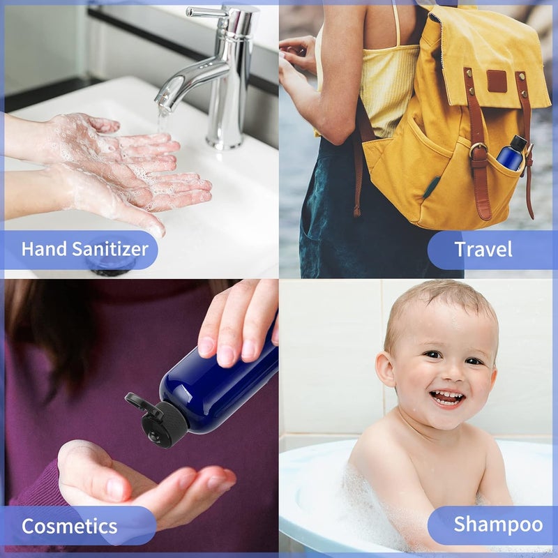 LISAPACK 3.4 oz Travel Bottles for Toiletries, Plastic Travel Size Containers for Shampoo Conditioner TSA Approved, Empty Small Squeeze for Lotion, Leak Proof Mini Liquid Tube for Refillable Blue - Image 2