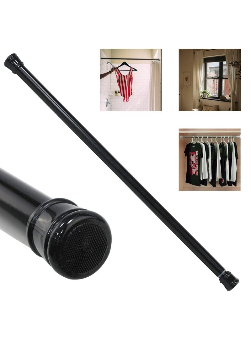 Rubik Shower Curtain Rod Adjustable 50 to 80cm, Thick & Extendable Telescopic Length Tension Bar No Drill Type for Bathroom Shower Bathtub Cabinet (50 x 80cm) Black  - Image 1