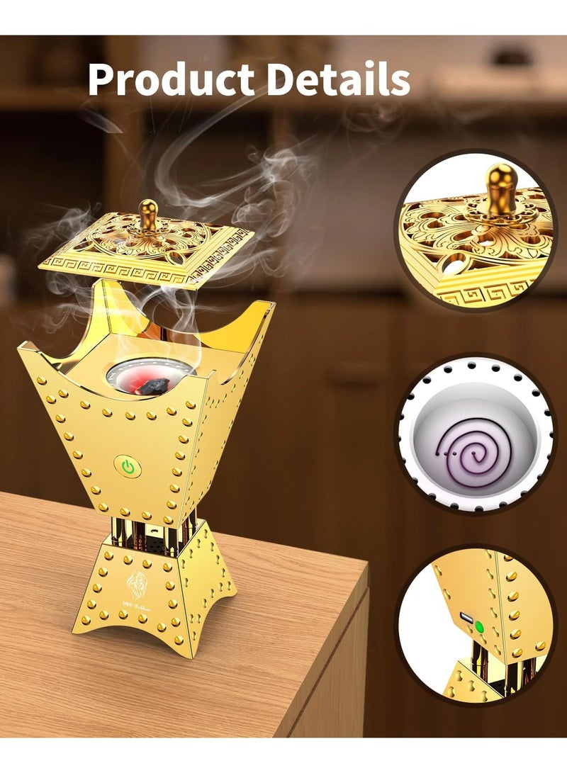 بيتشو مبخرة عود بخور للسيارة والمنزل والمكتب بعطر ذهبي - Image 3