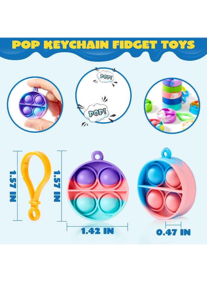 8 حزمة (لون عشوائي) إصبع فقاعة سلاسل المفاتيح لعبة هدية حفلة فضفاضة مناسبة للأطفال الذين تتراوح أعمارهم بين 4-8 ، 8-12 ، ملء حقيبة هدية نهاية السنة هدية الطالب جائزة الفصل الدراسي لعبة عيد الميلاد الحسية ، قلادة لعبة تخفيف الإجهاد - Image 2