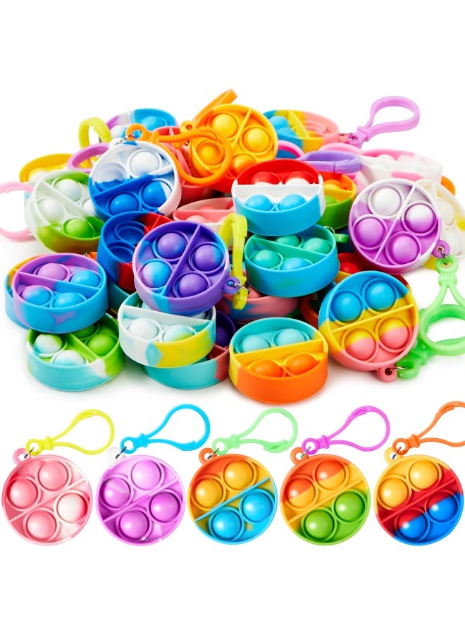 8 حزمة (لون عشوائي) إصبع فقاعة سلاسل المفاتيح لعبة هدية حفلة فضفاضة مناسبة للأطفال الذين تتراوح أعمارهم بين 4-8 ، 8-12 ، ملء حقيبة هدية نهاية السنة هدية الطالب جائزة الفصل الدراسي لعبة عيد الميلاد الحسية ، قلادة لعبة تخفيف الإجهاد - Image 1