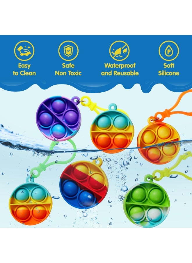 8 حزمة (لون عشوائي) إصبع فقاعة سلاسل المفاتيح لعبة هدية حفلة فضفاضة مناسبة للأطفال الذين تتراوح أعمارهم بين 4-8 ، 8-12 ، ملء حقيبة هدية نهاية السنة هدية الطالب جائزة الفصل الدراسي لعبة عيد الميلاد الحسية ، قلادة لعبة تخفيف الإجهاد - Image 3