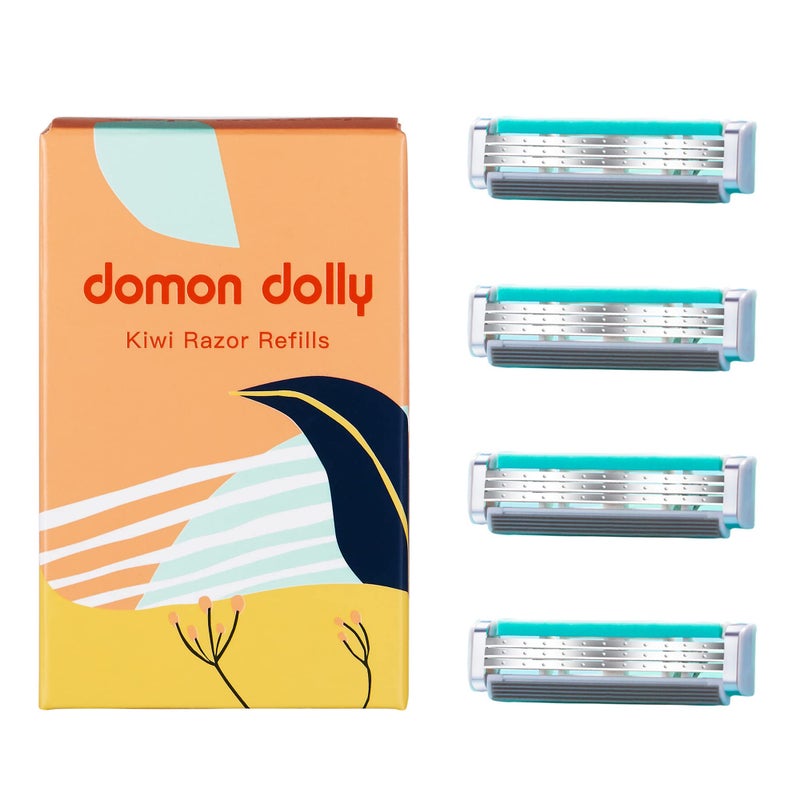 JANECC Domon Dolly Refills Razors for Women 3Bladed Razor Cartridge Refills 4 Count Green YDNDT01 10503