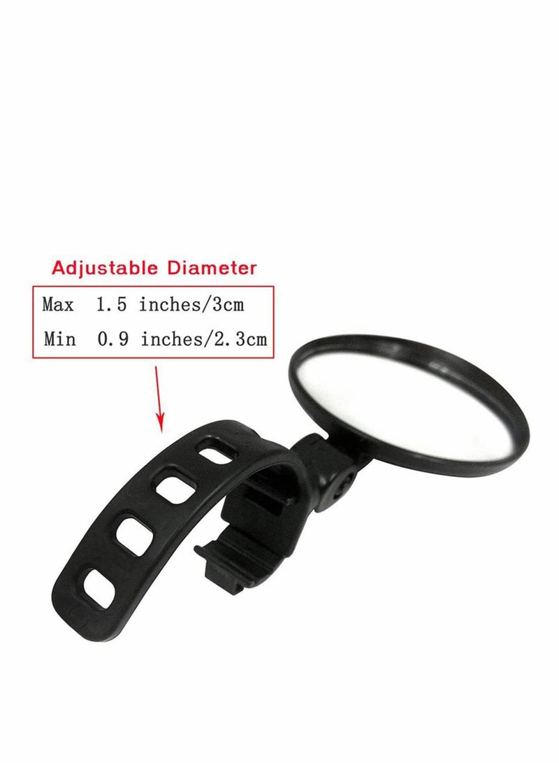 SYOSI 1 Pack Bar End Bike Mirrors, Mountain Bicycle Rear View Mirrors 360 Dregree Rotatable Adjustable Handlebar Mounted Plastic Convex Mirror for Mountain Road Bike Cycling - Image 2