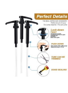 Excefore 8 Pack Coffee Syrup Pumps, Black Pumps for Coffee Syrup Bottle, Compatible with 25.4 Oz/750ml Bottles, Great for Home & Coffee Bar Drinking Mixes  - Image 3