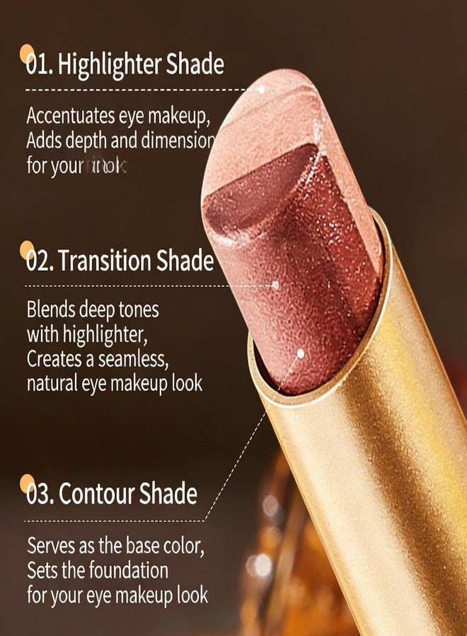 Mrettick 4PCS 3 Color Gradient Eyeshadow Stick Matte Shimmer Waterproof Long-lasting Crease-proof & easy to apply, suitable for dailymakeup touch-ups，Eye shadow pen set for Make Up - Image 2