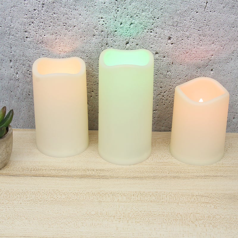 3pcs Candles Flickering Pillar Flameless Candle Battery Operated Candles with - Image 3