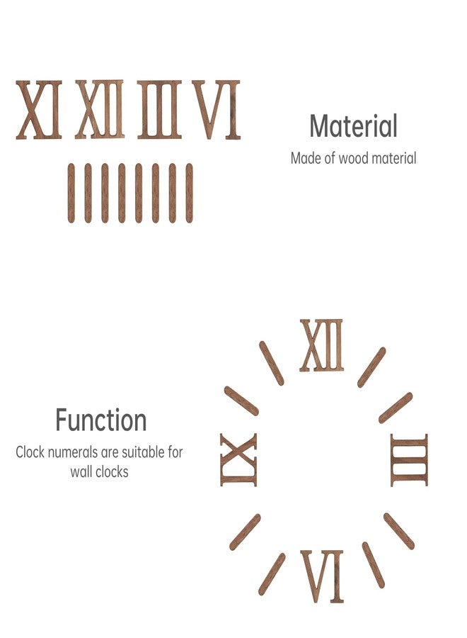 MovFlax 1 Set Wooden Clock Roman Numbers Self Adhesive for Home Art Decor/Replacement, Clock Replacement Numbers (Applicable Panel Diameter-12 inch, Pack, 1) - Image 5