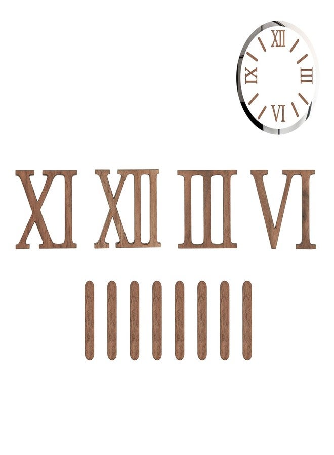 MovFlax 1 Set Wooden Clock Roman Numbers Self Adhesive for Home Art Decor/Replacement, Clock Replacement Numbers (Applicable Panel Diameter-12 inch, Pack, 1) - Image 1